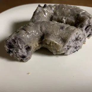 Cross section of blueberry donut