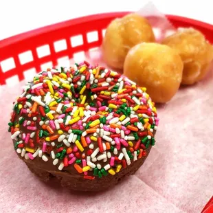 a donut with sprinkles