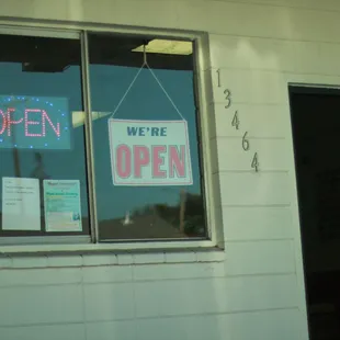 open sign