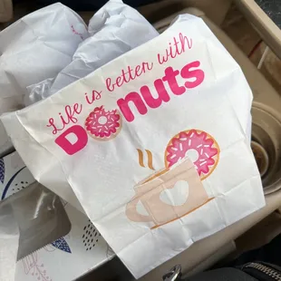 a bag of donuts