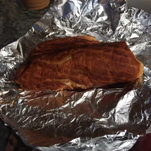 Chorizo and egg donut taco