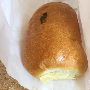 Kolache- jalapeño, cheese, and sausage. B