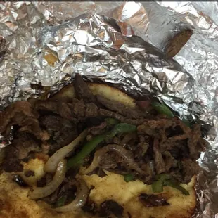 Donut Taco with Beef Fajita minus the Chz