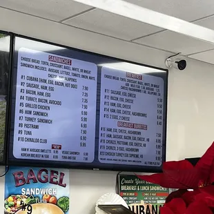 Sandwiches and breakfast items