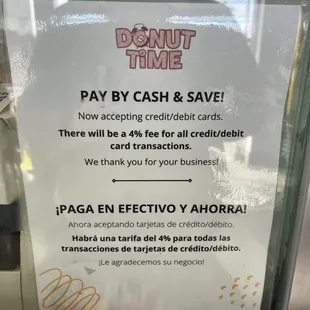 They charge a small fee for using a credit card