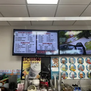 Donuts and juice menu
