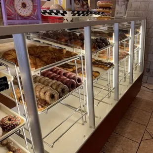 a variety of donuts on display