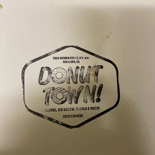 a donut box with a donut on it