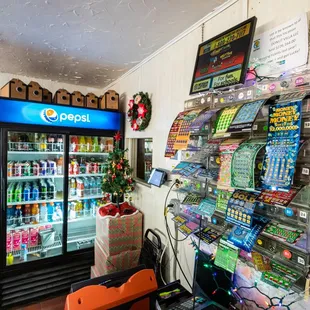 a vending machine in a store