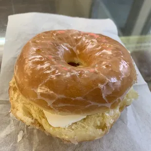 a slice of cream cheese