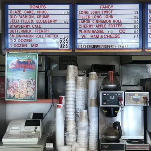 Prices and coffee station