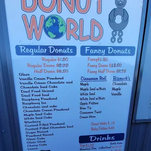 Menu by drive thru window