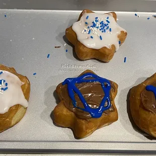 Hannukah Donuts. I was given this as a gift and it was so fun! I am not very creative lol