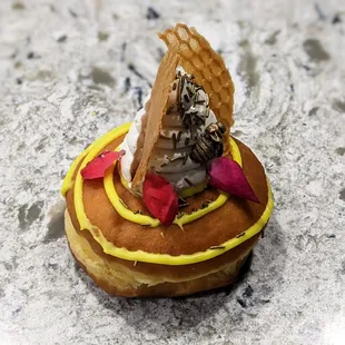 09/08/23 Truffle Honey Donut - Black Truffle Honey, Honey Butter, Honeycomb Tuile