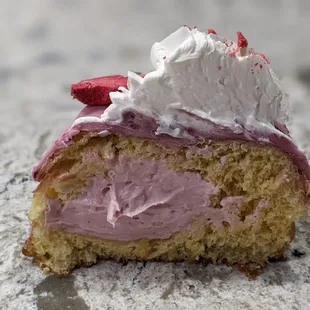 09/08/23 Strawberry Shortcake Donut - Strawberry Glaze, Fruit Crisp