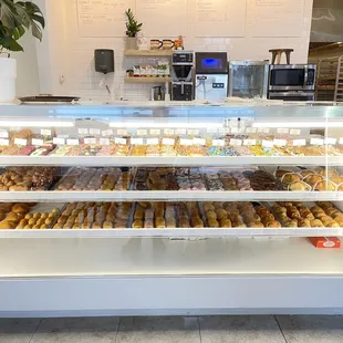 a display of a variety of donuts