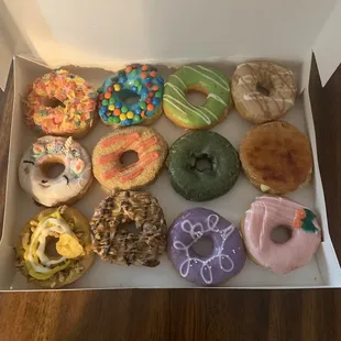 a box of assorted donuts