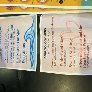 Specialty menu-- love a theme!