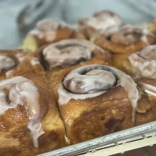 Fresh cinnamon rolls only available in Saturdays! Hurry!