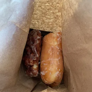 Apple fritter and bear claw