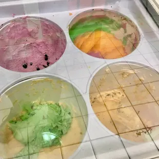 4 of the 8 Ice cream flavors available.