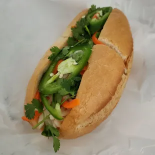 Pork belly Cambodian sandwich, light on the peppers