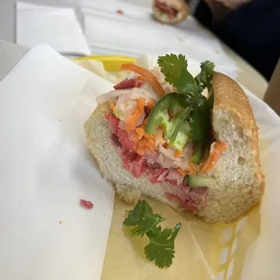 Pork belly banh mi/Vietnamese sandwich