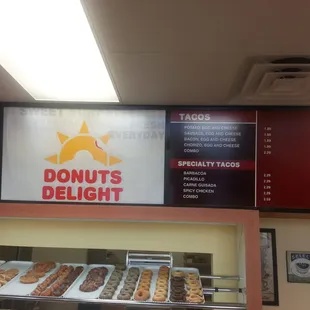 a variety of donuts on display