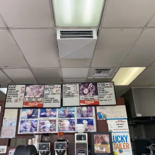 a restaurant with a lot of menus