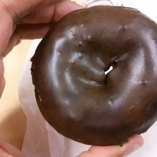 Chocolate iced, chocolate cake donut - Perfection!!!
