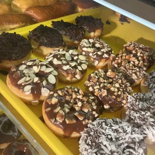 Variety of Chocolate Donuts