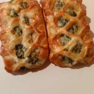 Donuts N Boba: a pastry filled with spinach and cheese. They will heat it if you are dining there. Pretty tasty