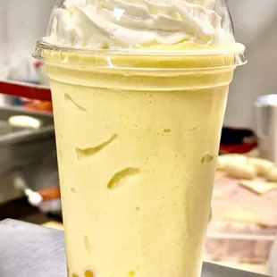 Mango slush/frappe with mango poppers
