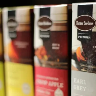 a row of boxes of donuts