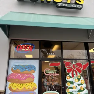 Front of donut shop