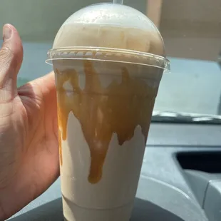 Caramel Ice Coffee with almond milk