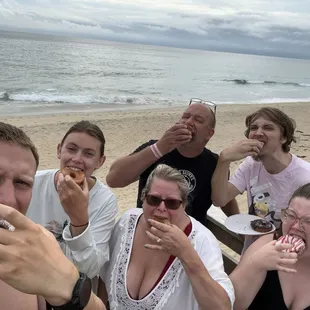 Enjoying our donuts!