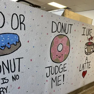 donuts painted on a wall