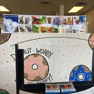 a display of donuts