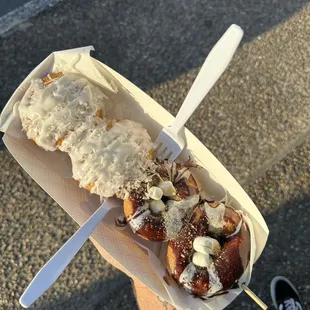 Coconut with glaze and smores