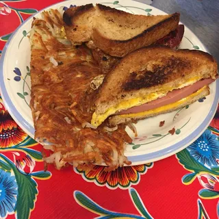 Fried Bologna & Egg Sandwich