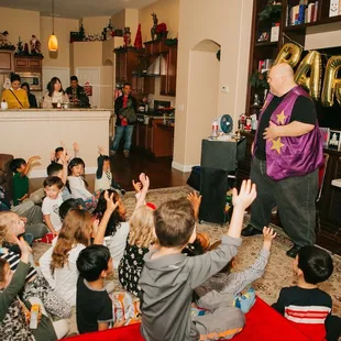 All the kids get involved in the magic show