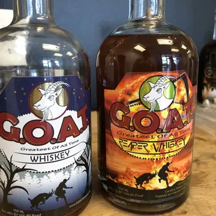 two bottles of booze