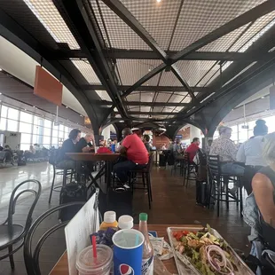 a view of the inside of a restaurant