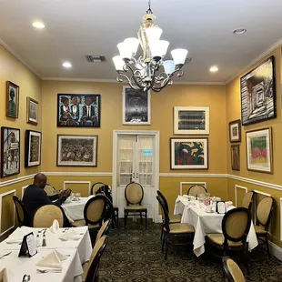 What a beautiful room.  The art is fantastic.