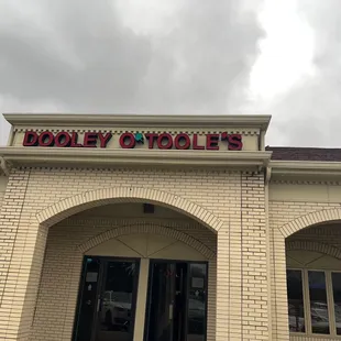 the front of the building