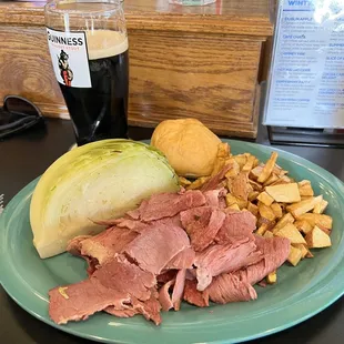 Corned beef and cabbage.  It's okay