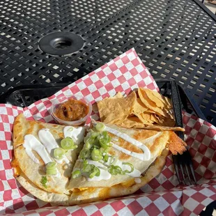 Sausage and egg quesadilla