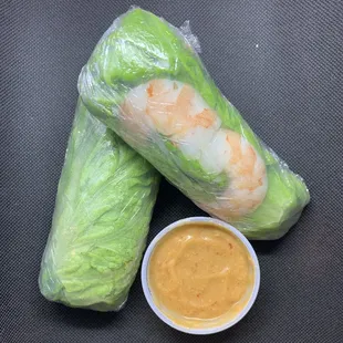 Shrimp &amp; Chicken Spring Roll with peanut sauce