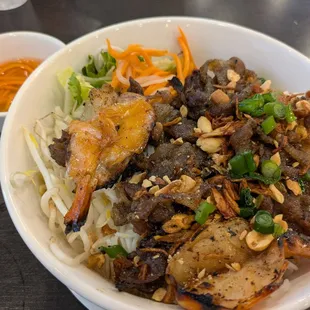 Pork and shrimp bun/vermicelli. Recommend the pork.